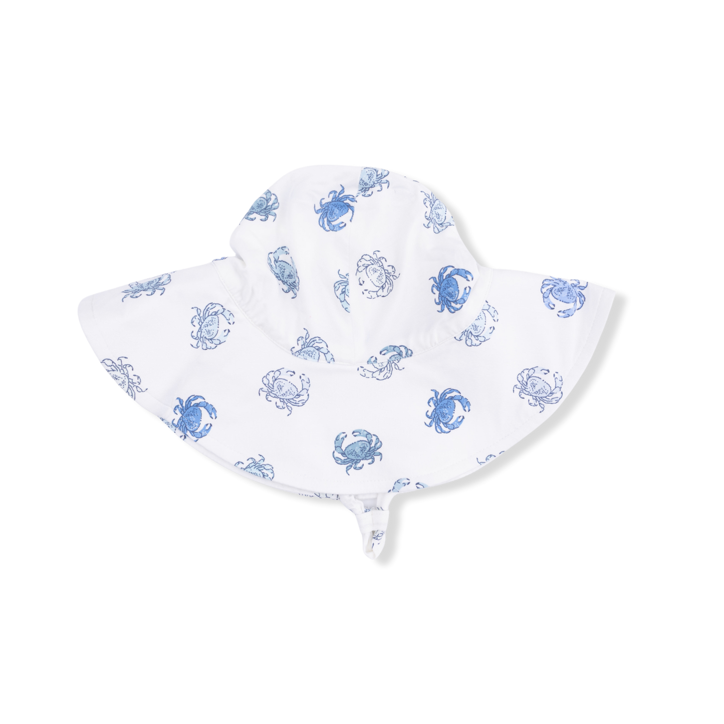 Bamboo Wide Brim Sun Hat in Blue Crabs