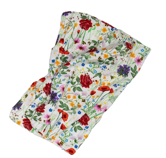 Organic Flower & Bee Swaddle Blanket