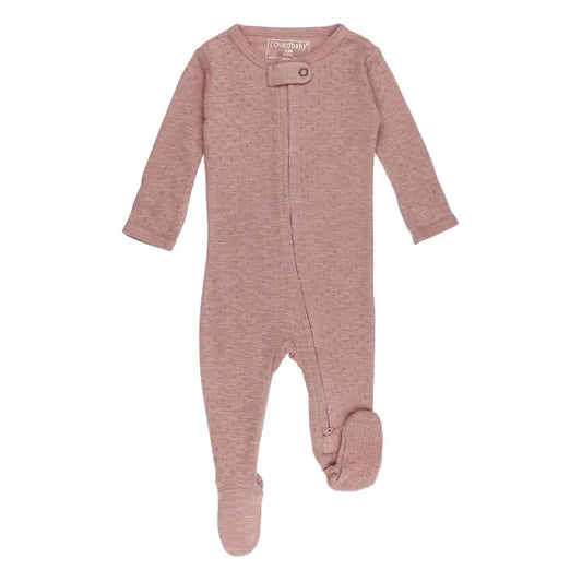 Pointelle Footie in Taffy