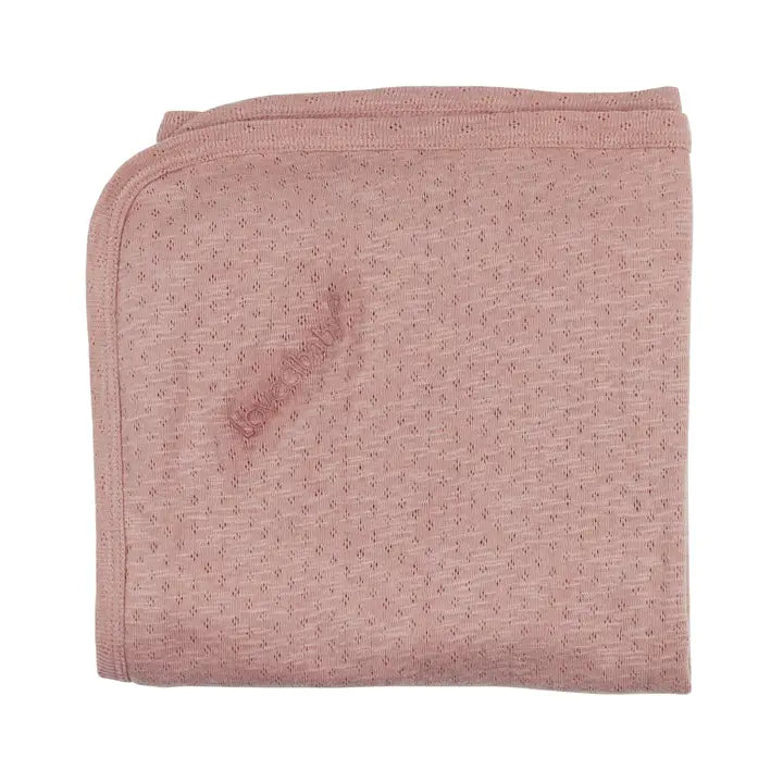 Pointelle Organic Blanket in Taffy