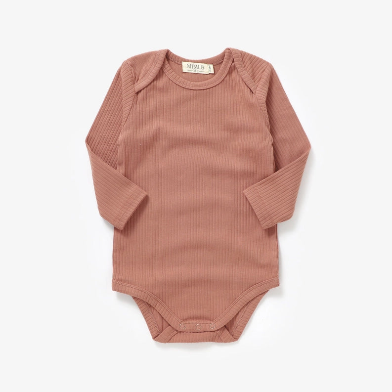 Terracotta Long Sleeve Organic Bodysuit