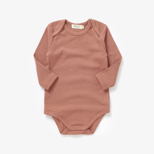 Terracotta Long Sleeve Organic Bodysuit