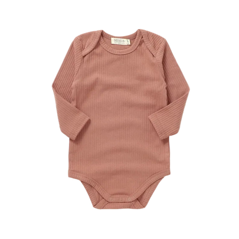 Terracotta Long Sleeve Organic Bodysuit