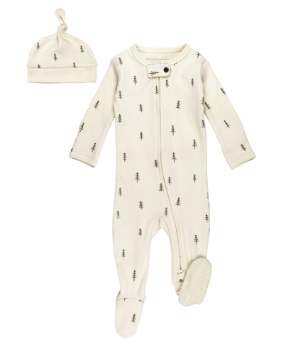 Tree 2-Way Zipper Footie & Hat Set