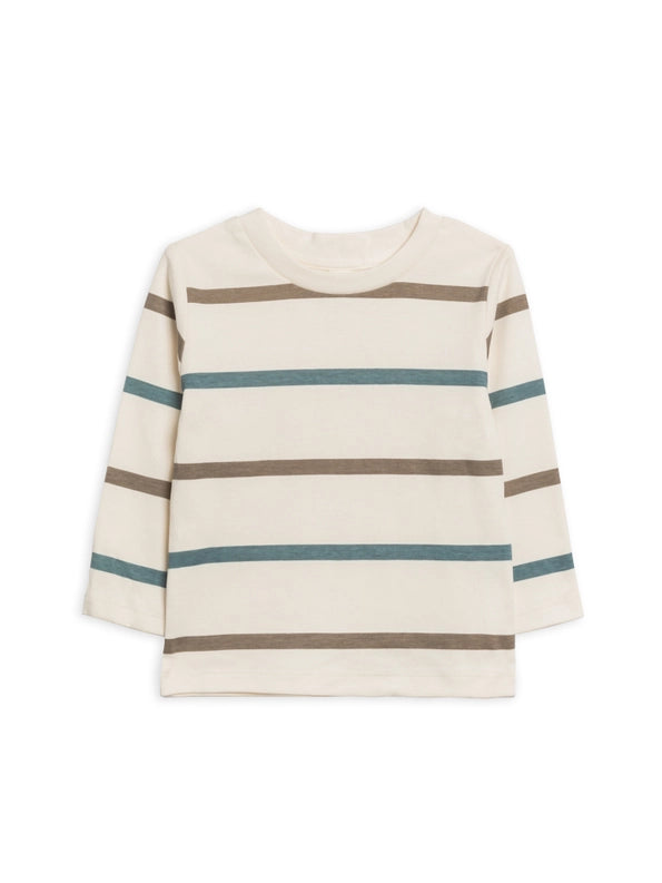 Teal/Taupe Stripe Long Sleeve Turk Tee