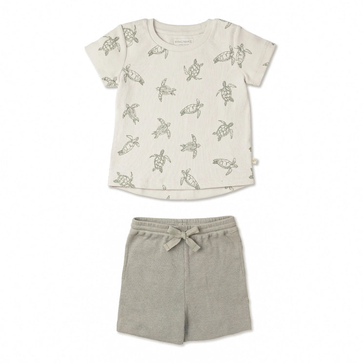 Turtle Organic Tee & Shorties Set