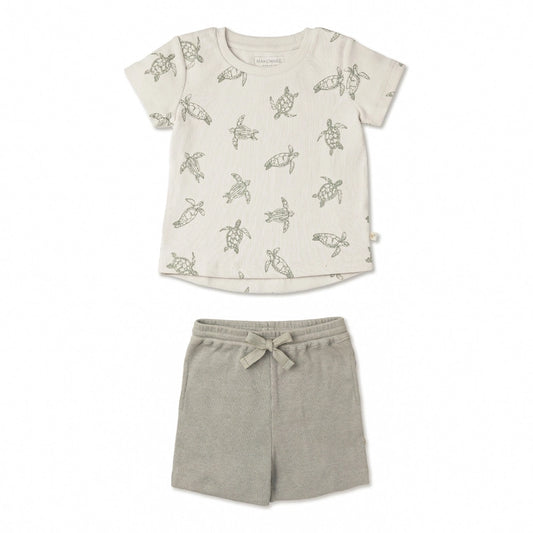 Turtle Organic Tee & Shorties Set