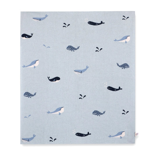 Whales Organic Cotton Jacquard Knit Baby Blanket