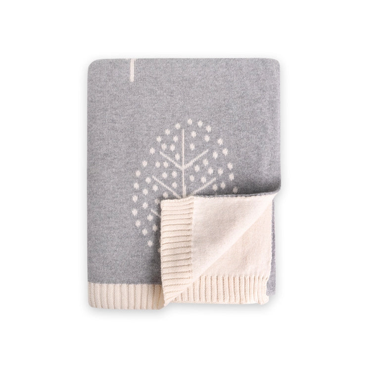 Into the Woods Organic Cotton Reversible Knit Blanket