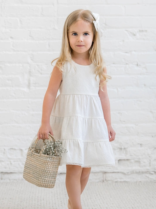 Zoey Seersucker Tiered Dress