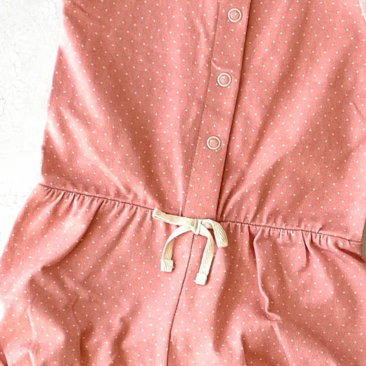 Mini Polka Dot Ruffle Short Romper with Headband