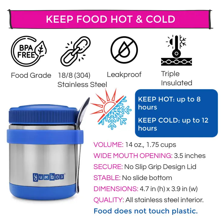 Neptune Blue Triple Insulated Stainless Steel Thermal Jar