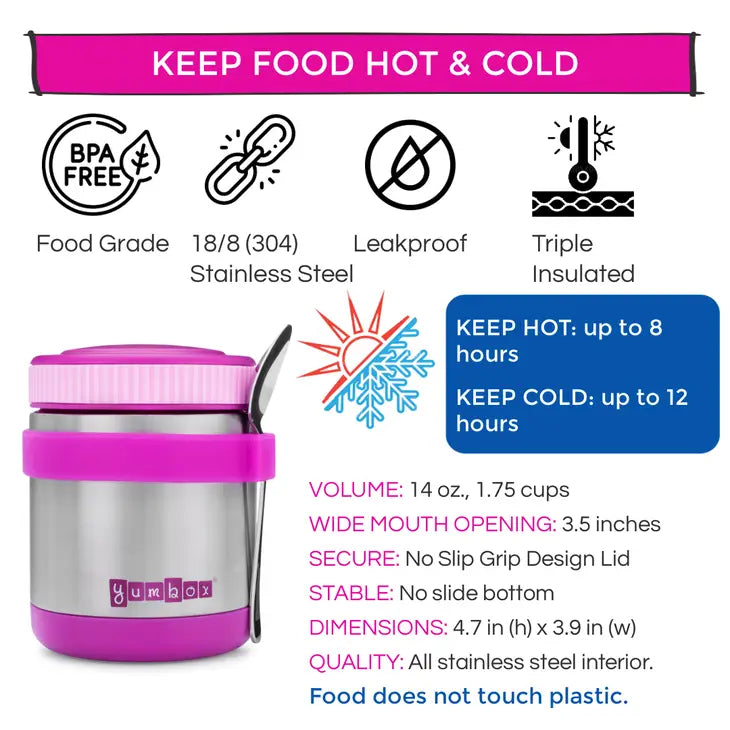 Bijoux Purple Triple Insulated Stainless Steel Thermal Jar