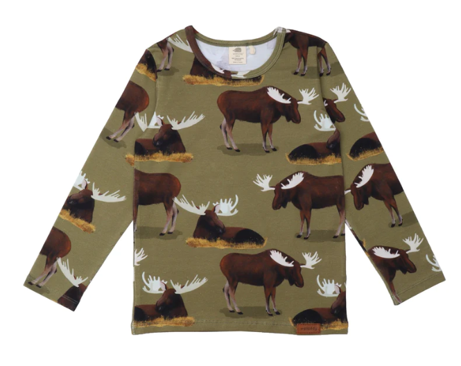 Majestik Mooses Print Long Sleeve Top