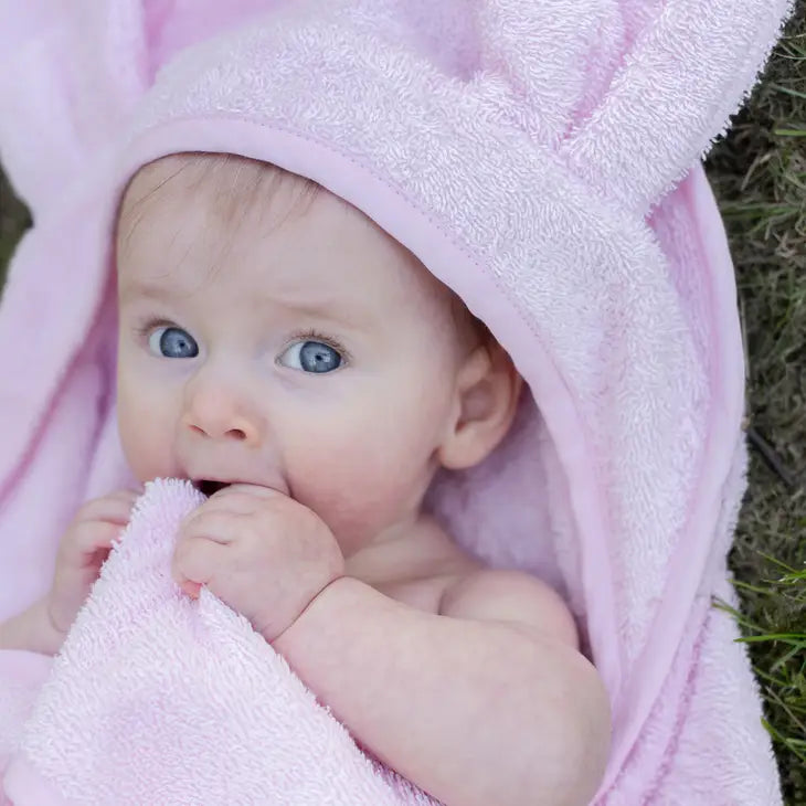 Pink Hooded Towel Rabbit