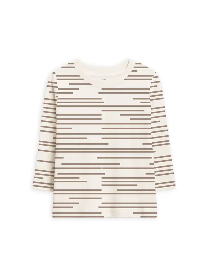 Log/Truffle Stripe Long Sleeve Turk Tee