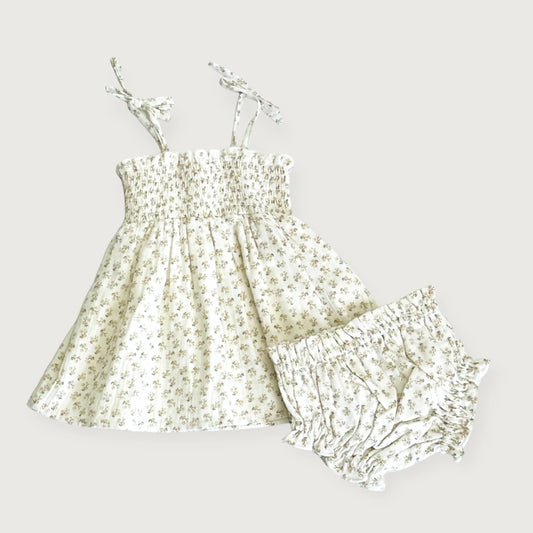 Olivia Ditsy Floral Smocked Baby Dress