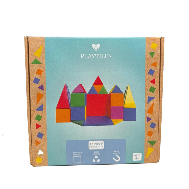 Magnetic Wooden Playtiles Set of 32 Pieces