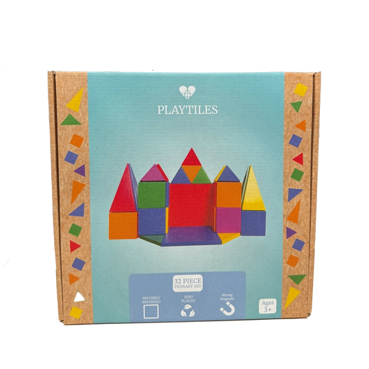 Magnetic Wooden Playtiles Set of 32 Pieces