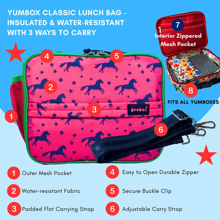 3-Way Carry Insulated Lunch Bag - Horse
