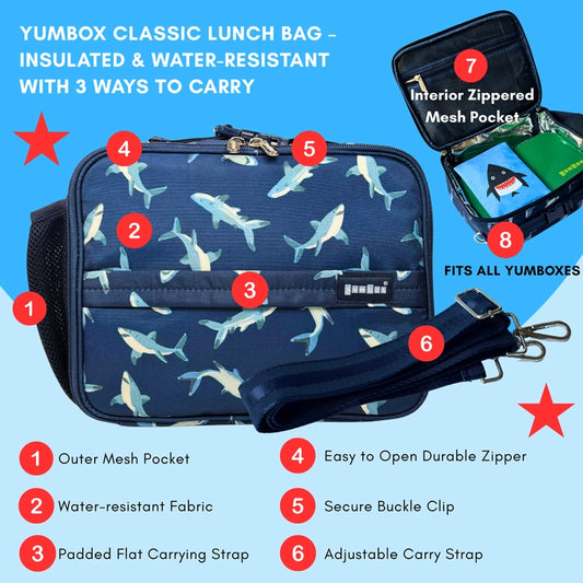 3-Way Carry Insulated Lunch Bag -Shark