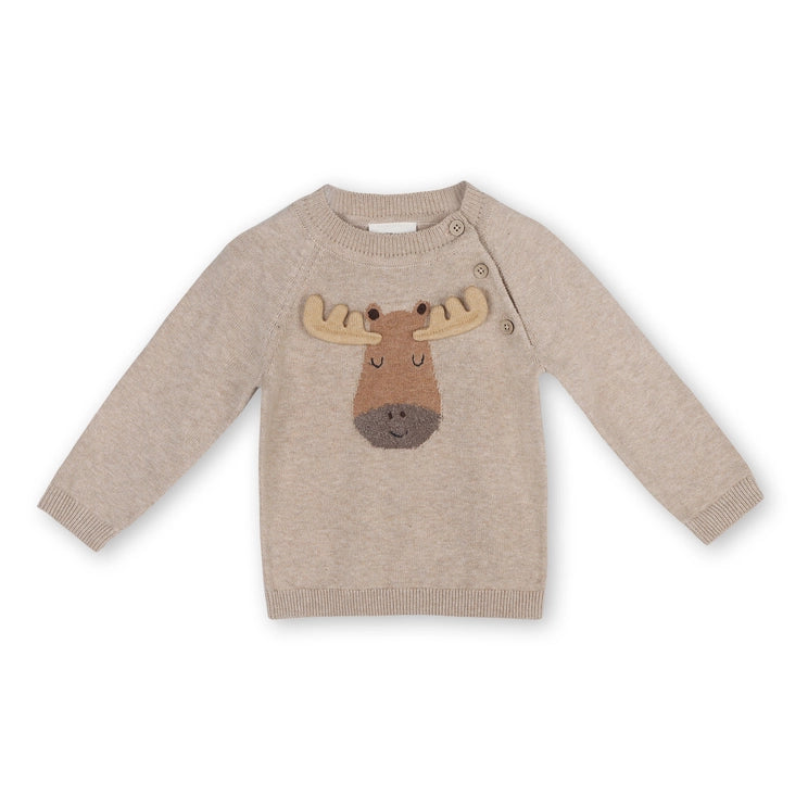 Moose Applique Raglan Baby Pullover