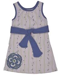 Blue Vines & Berries Medallion Tie Dress