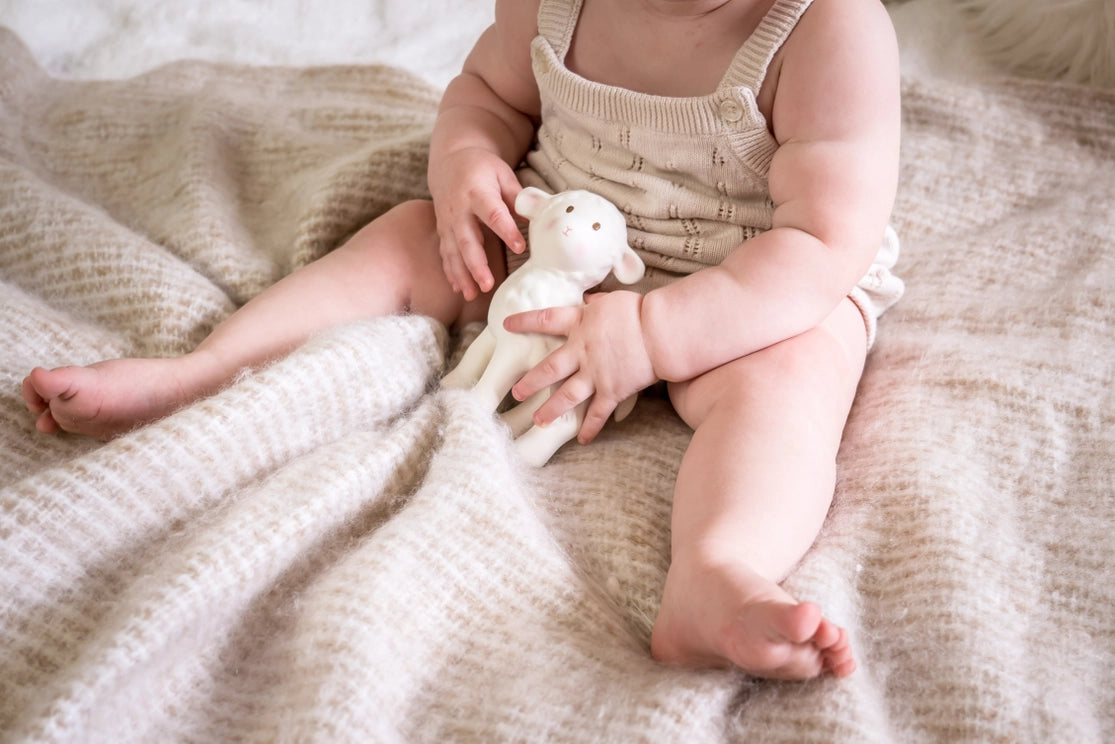 Lamb Organic Natural Rubber Teether & Rattle