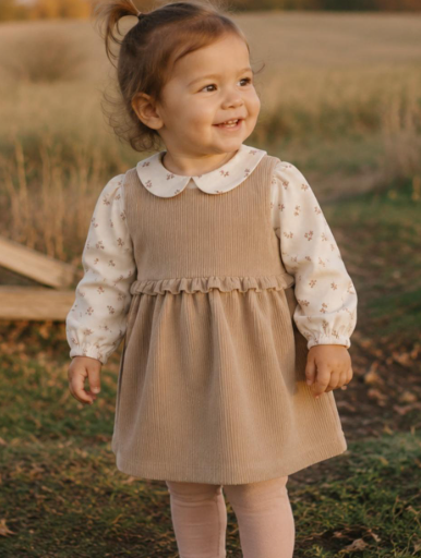 Fine Cord Ruffle Jumper Set