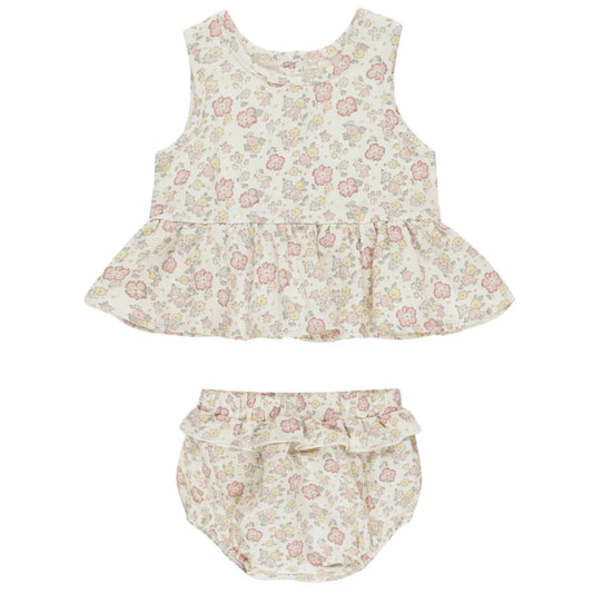 Sleeveless Peplum Set Bloom