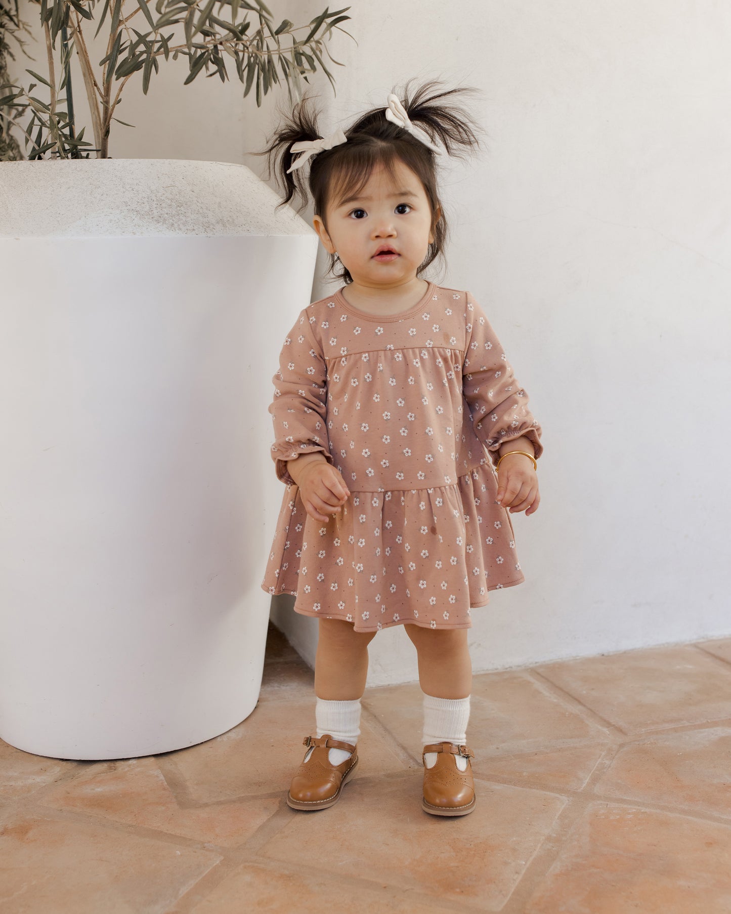 Rose Ditsy Tiered Jersey Dress