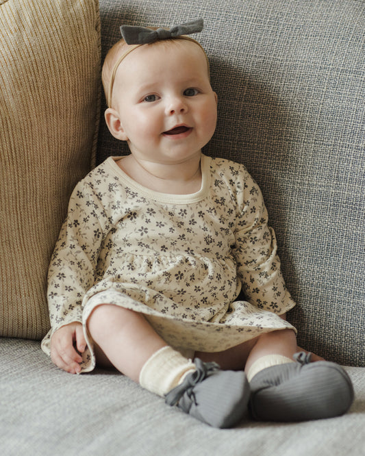 Blue Floral Long Sleeve Baby Dress