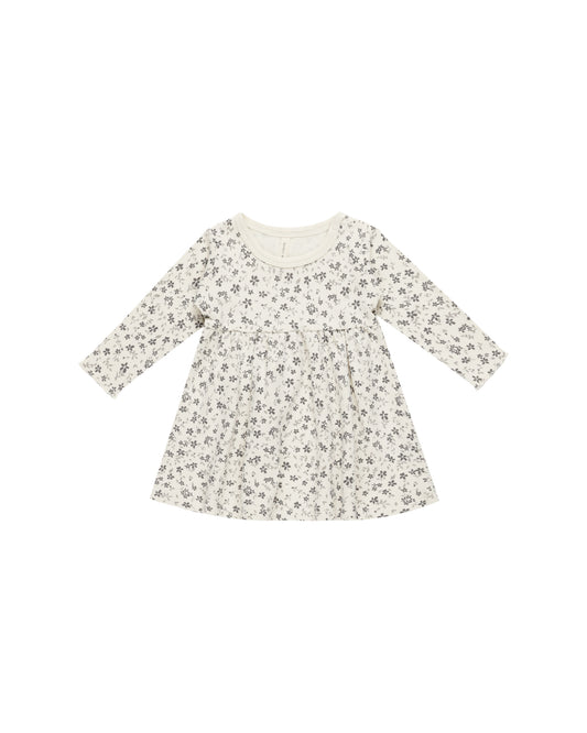 Blue Floral Long Sleeve Baby Dress