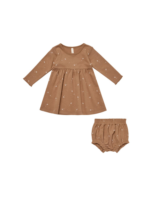 Long Sleeve Baby Dress in Moons