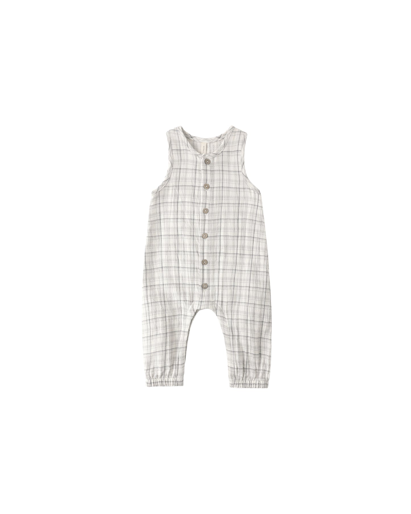Blue Plaid Woven Jumpsuit