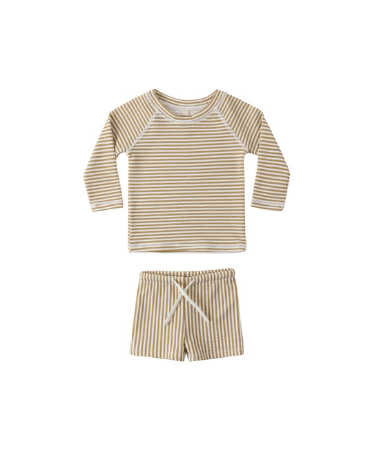 Finn Rashguard + Short Set Honey Stripe Small