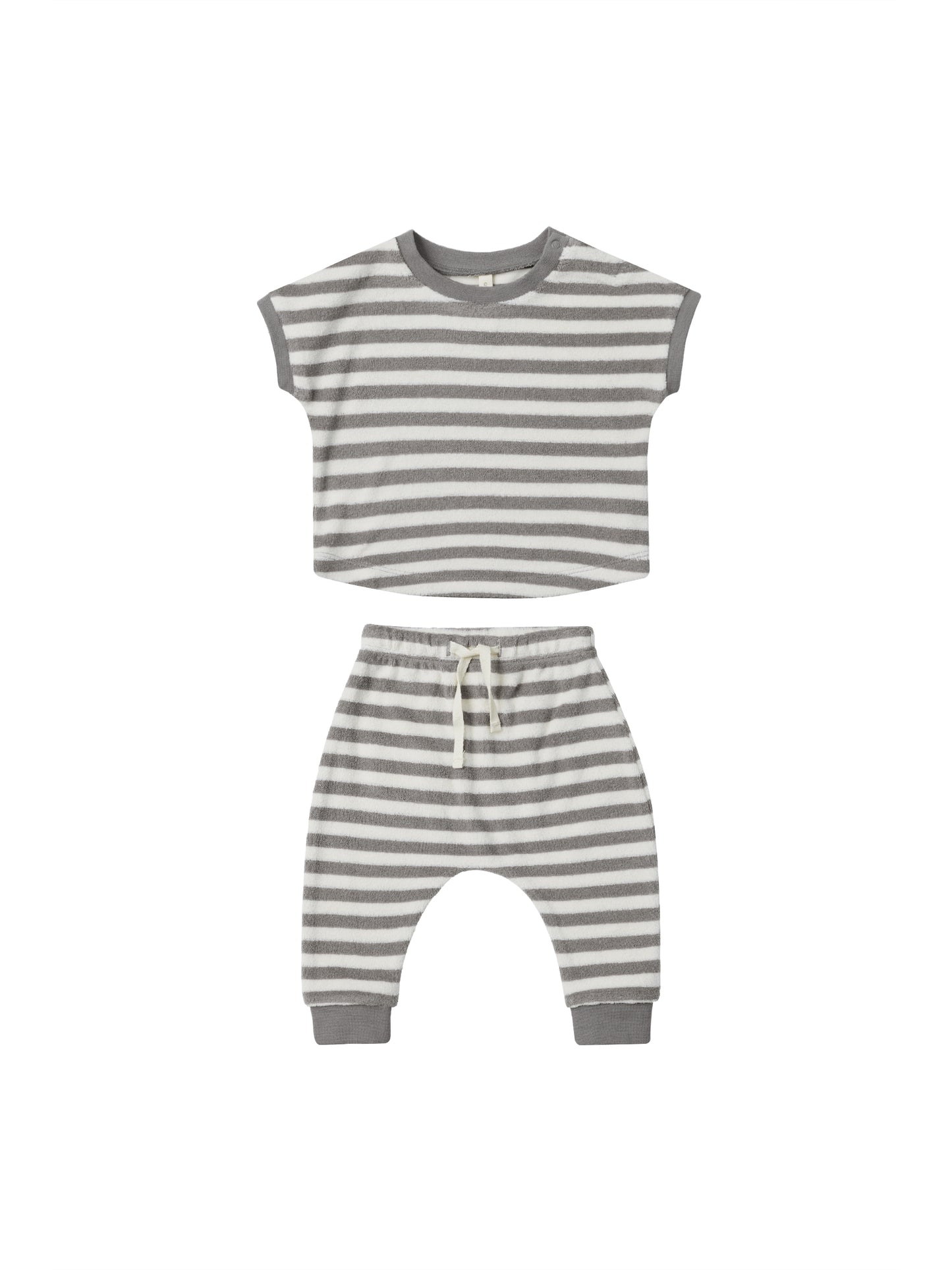 Retro Stripe Terry Tee & Pant Set