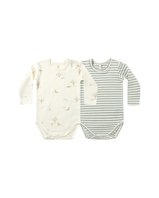 Fox Land, Fern Stripe Bodysuit 2 Pack