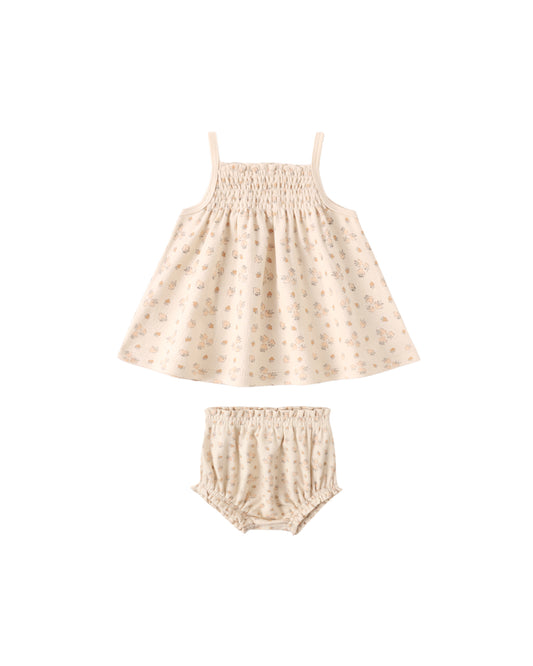 Smocked Tank + Bloomer Set Strawberries