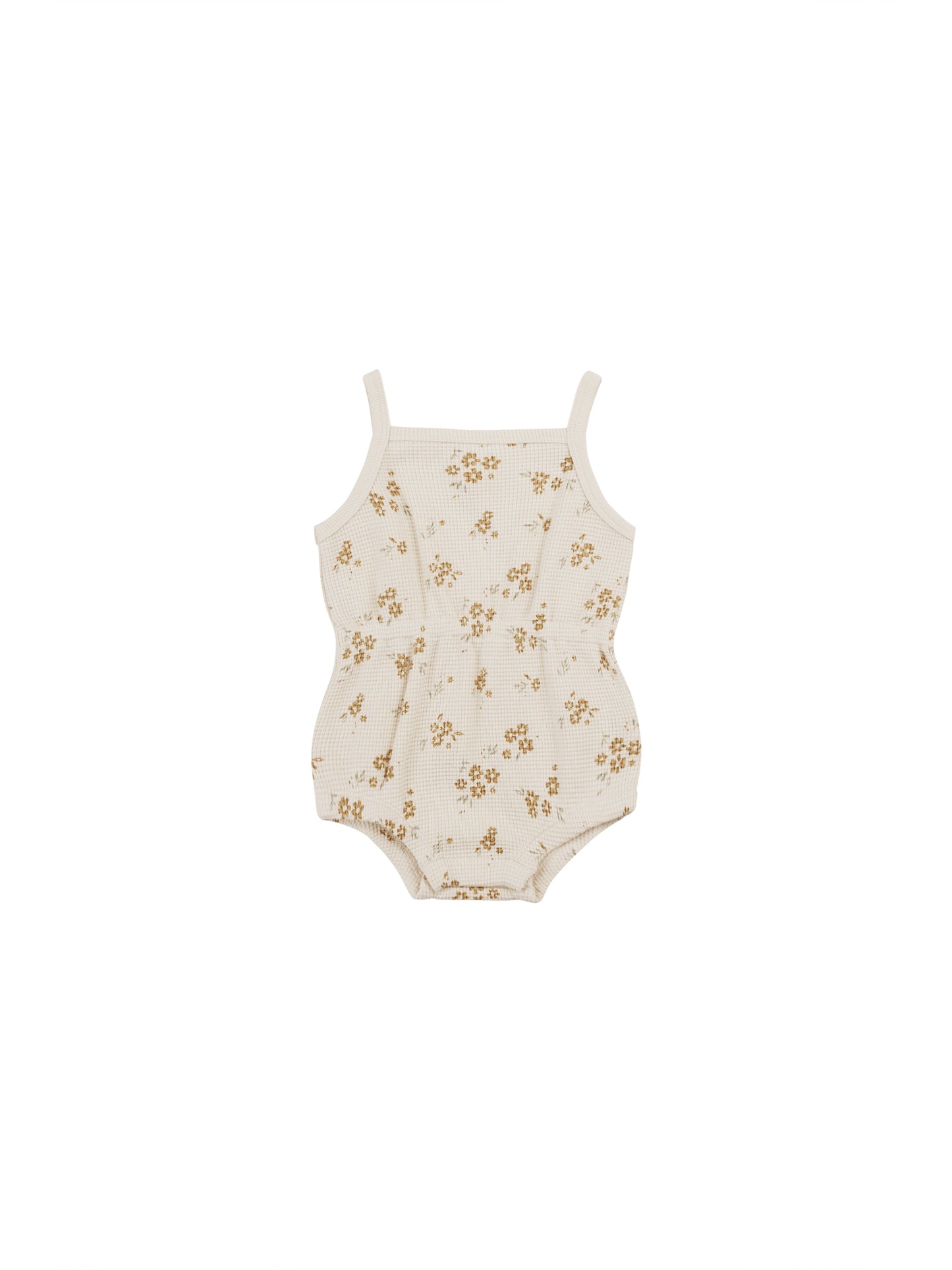 Honey Flower Waffle Cinch Romper