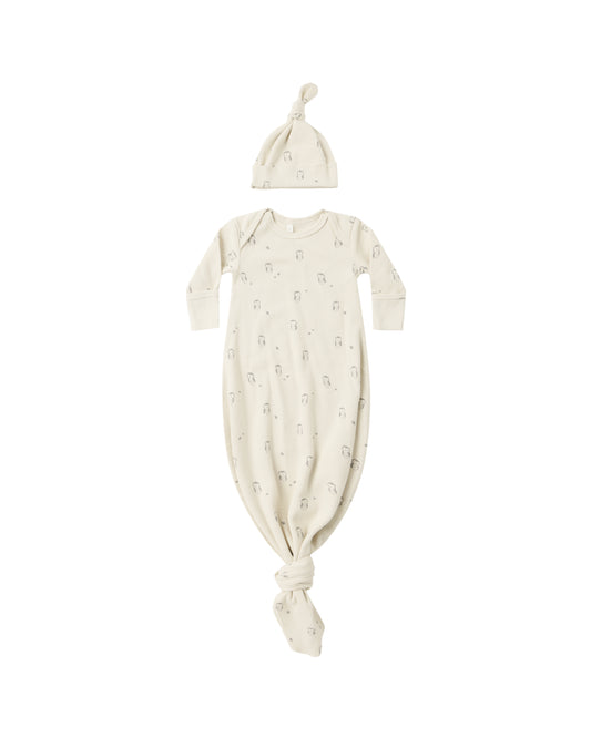 Owls Knotted Gown + Hat Set