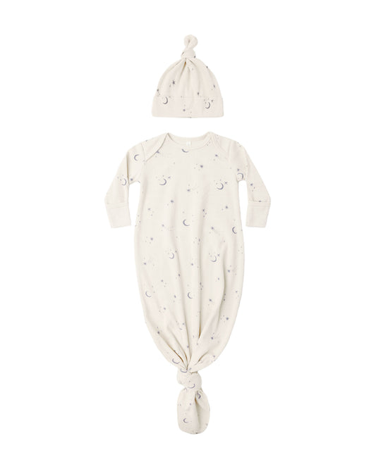Celestial Knotted Gown + Hat Set