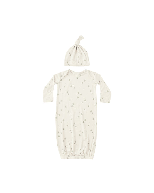 Trees Bamboo Knotted Gown + Hat Set