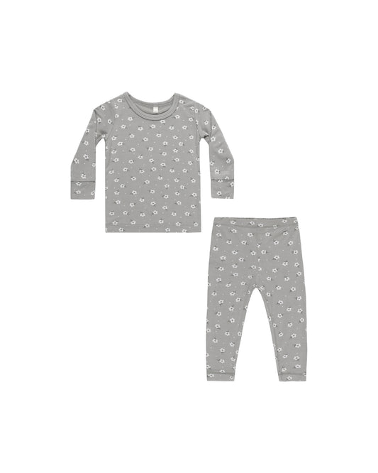 Blue Ditsy Bamboo Pajama Set