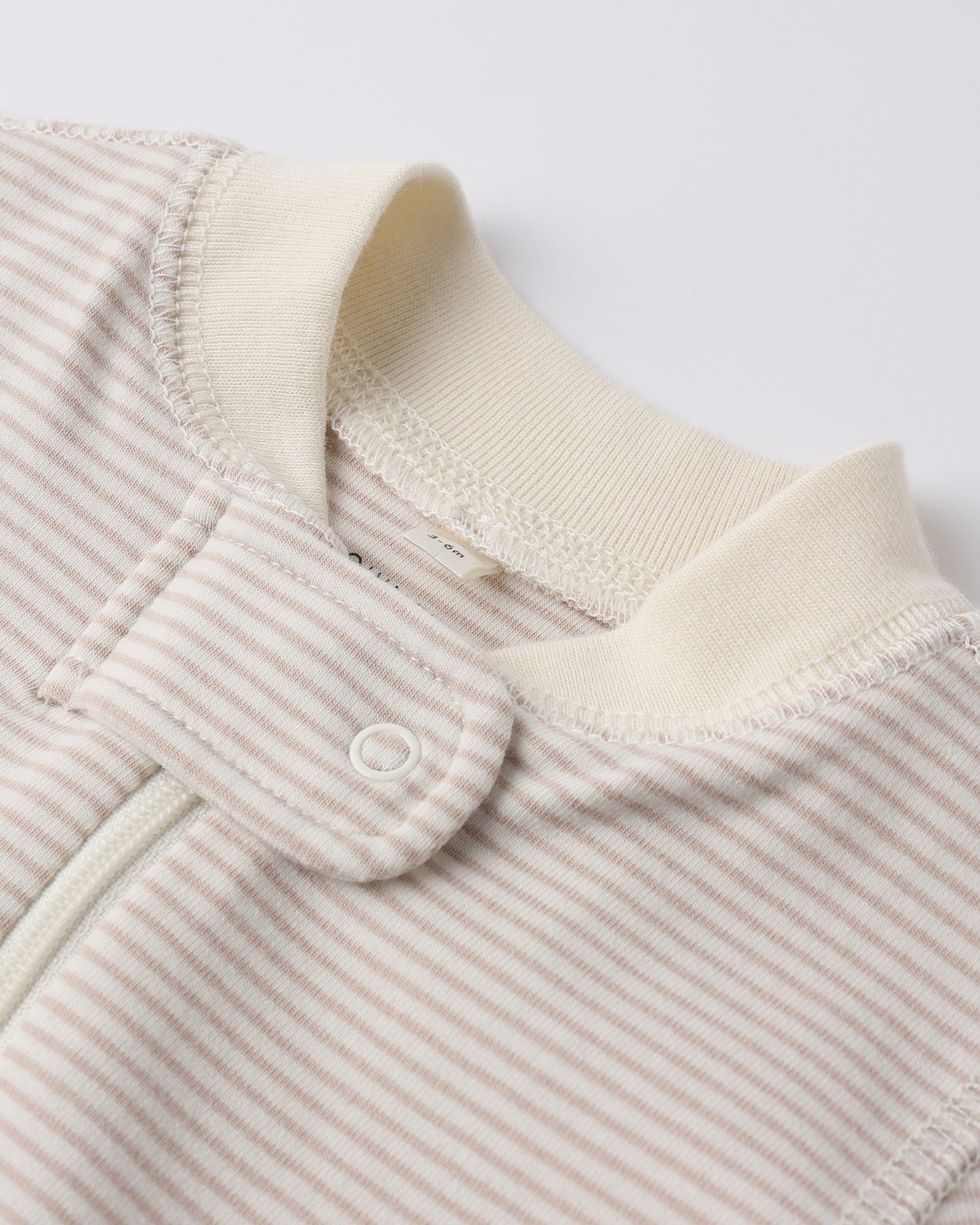 Zip Long Sleeve Sleeper Footie Oat Micro Stripe
