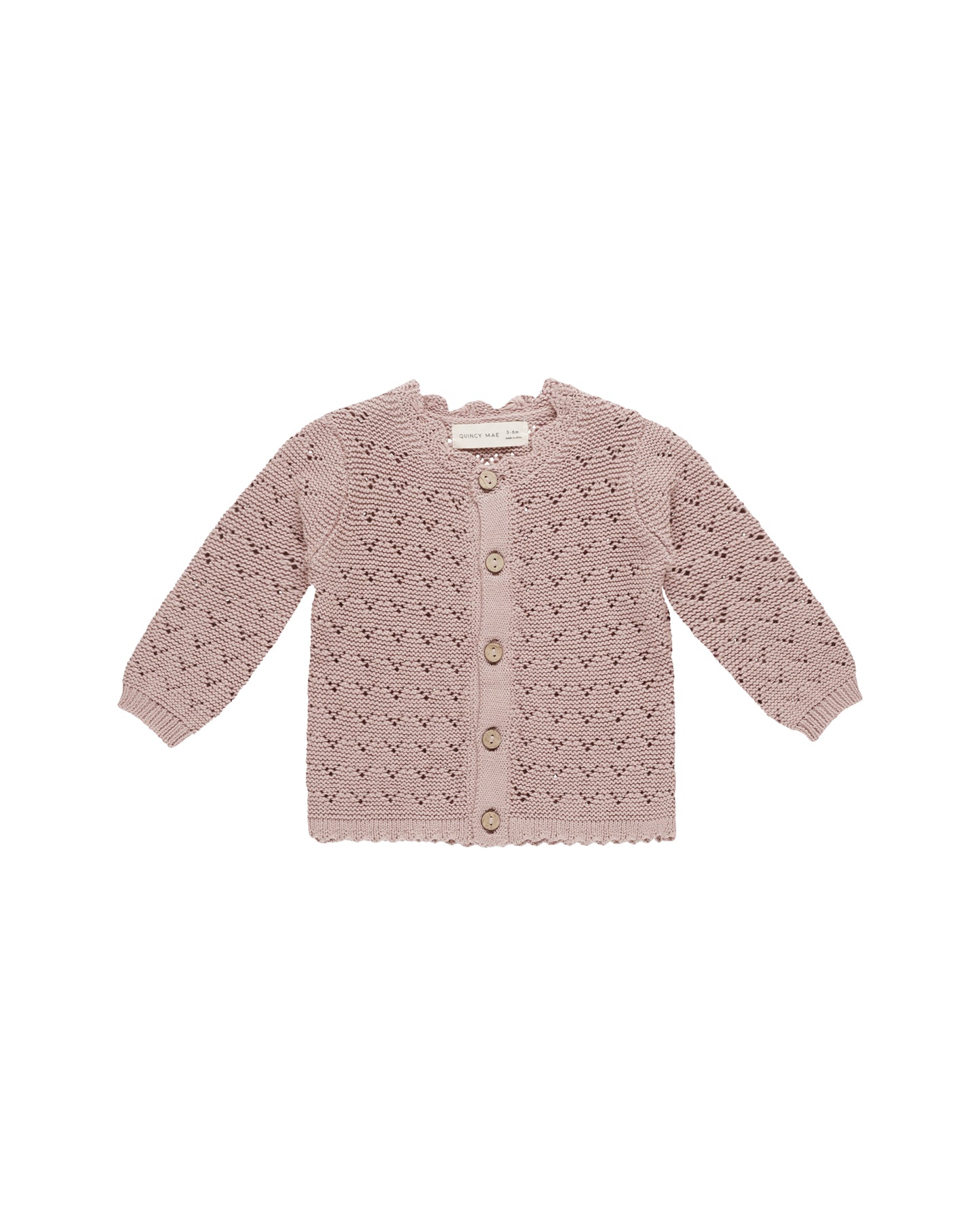 Scalloped Cardigan - Mauve