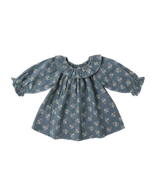 Blue Floral Long Sleeve Isla Dress