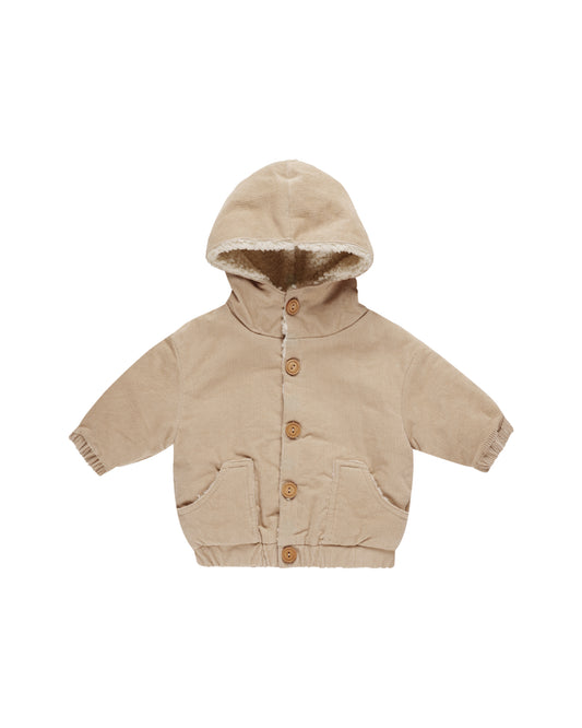 Latte Corduroy Hooded Jacket