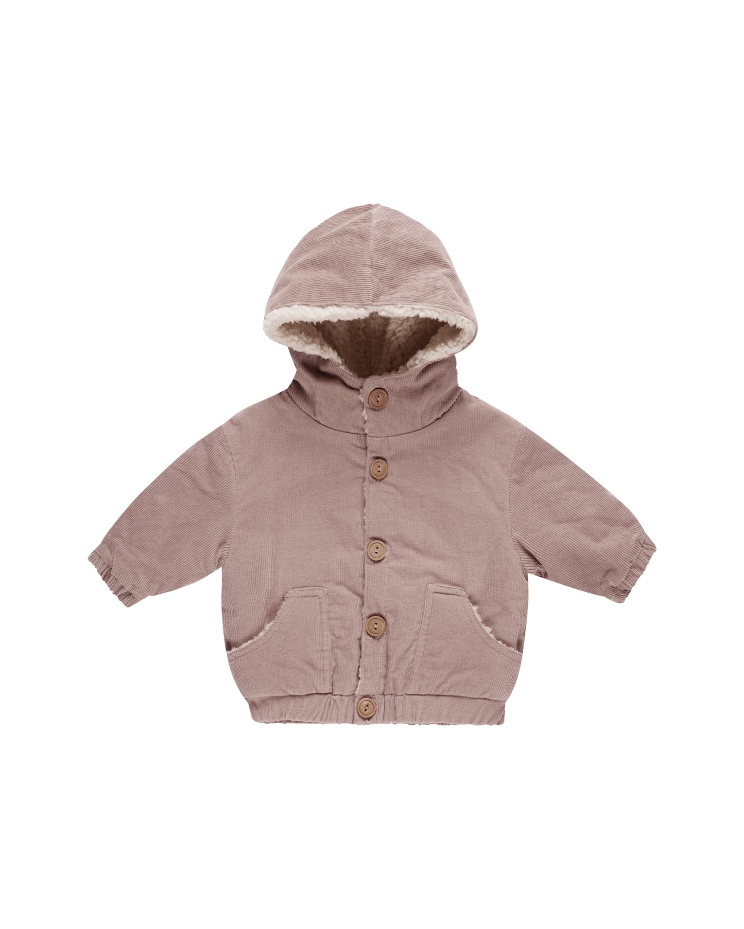 Mauve Corduroy Hooded Jacket