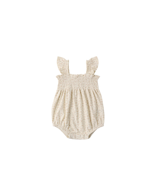Smocked Ruffle Sleeve Romper Ditsy